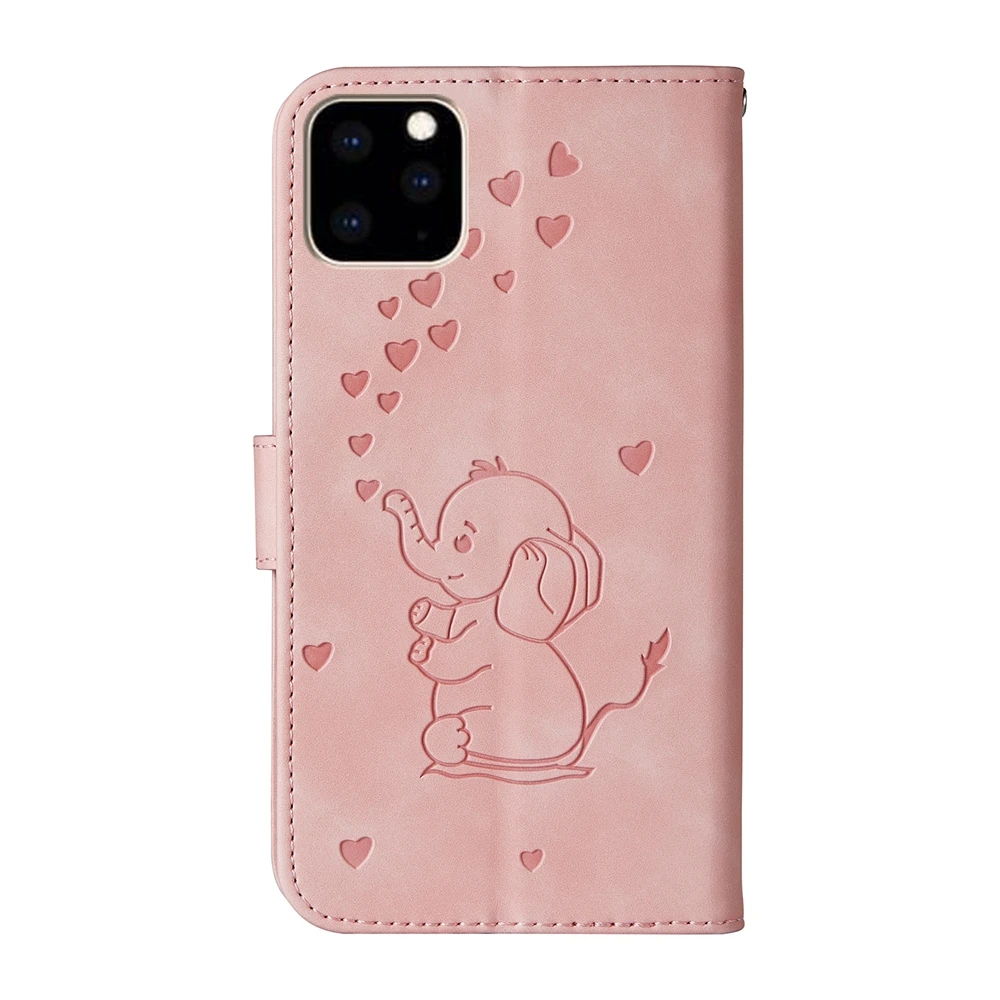 Кожаный чехол для iPhone 11 Pro Max Case Apple 5 5S SE Kawaii Elephant Flip Cover для Coque iPhone X XR XS Max 6 6S 7 8 Plus