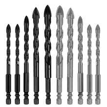 

5pcs 6-12mmTwisted Four-Edged Cross Hex Handle Glass Opener Alloy Triangle Drill For Ceramics, Granite, Tiles, Stone, Wood