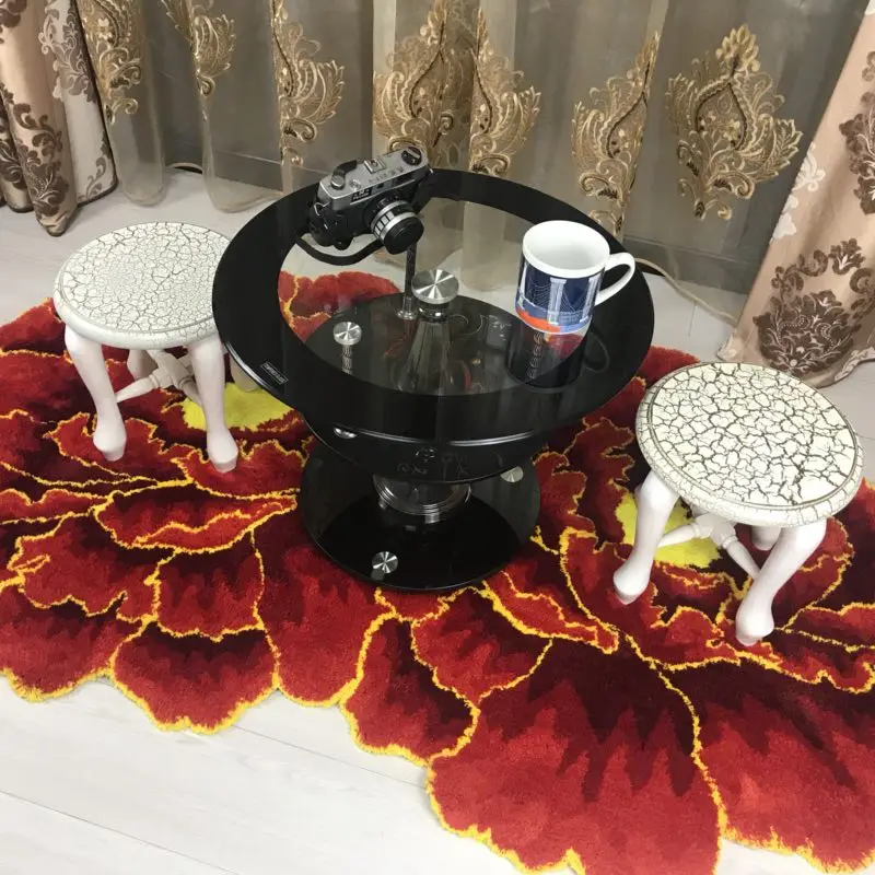 3D Красная роза гостиная ковер стол Спальня прикроватный коврик Толстая розовая роза салон коврик в ванную искусство романтическая роза тапете