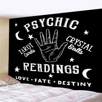 

Psychedelic White Black Moon Tapestry Wall Hanging Hand Hippy Hippie Tapestry Cloth Blanket Wall Carpets Witchcraf Wall Tapestry