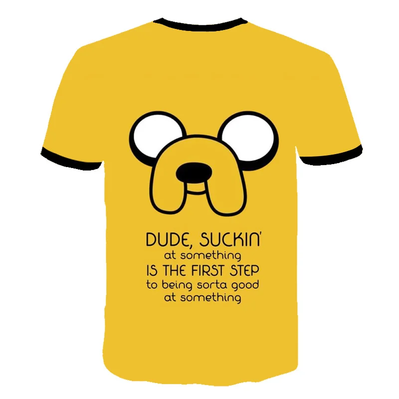 Летняя новая футболка с анимацией, время приключений, Финн и Джейк, футболка, человек, лицо собаки, забавный мультфильм, 3d принт, унисекс, футболка для мужчин