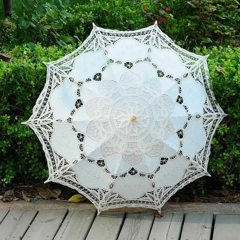 Кружева ремесло белый зонтик хлопок украшение реквизит для свадебной фотосъемки вышивка