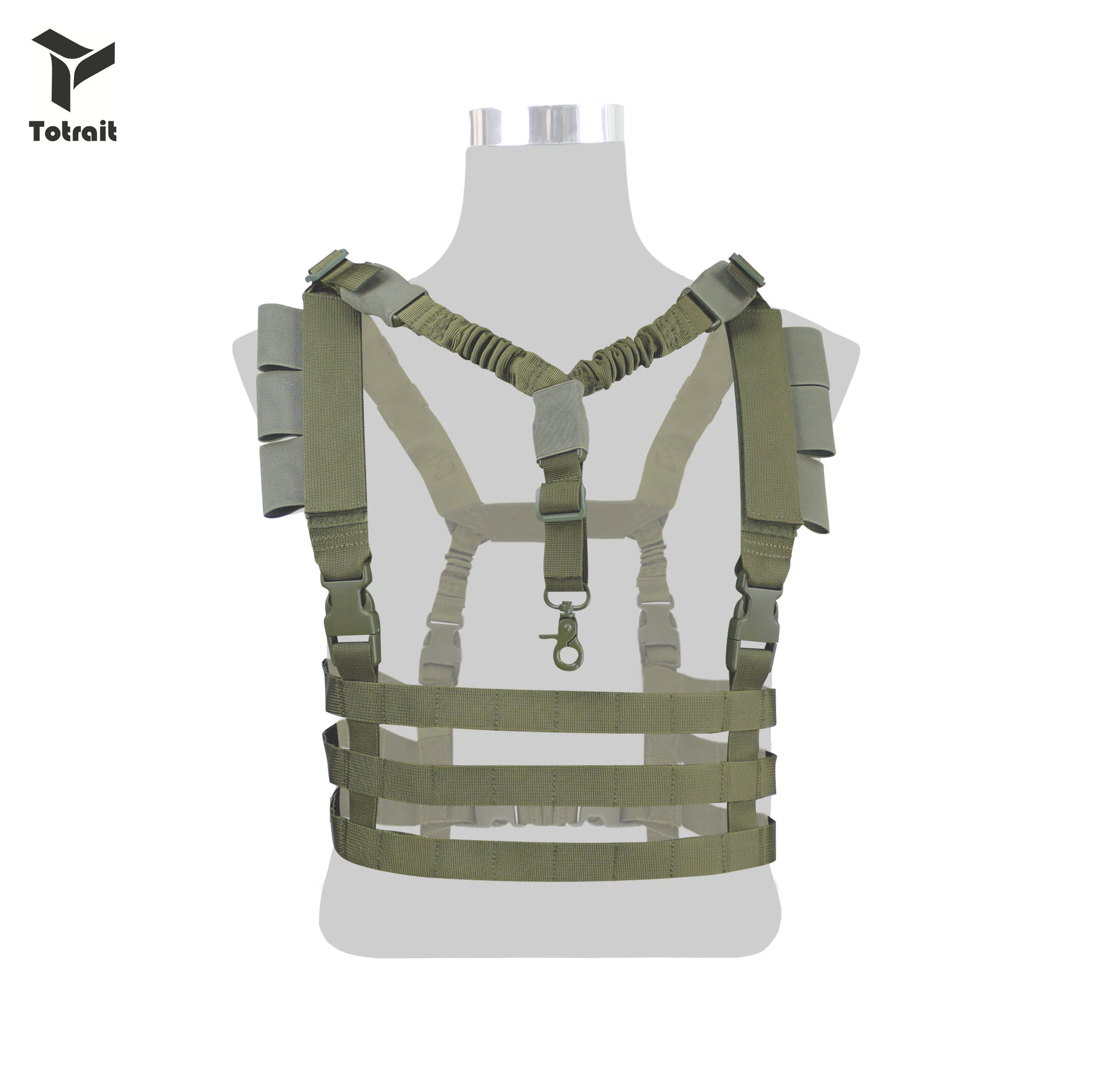 Green TOtrait Военный Тактический Жилет molle для страйкбобоевая Низкопрофильная нагрудная установка Съемный пистолет слинг Охотничьи Аксессуары 1000 D нейлон - Цвет: Green
