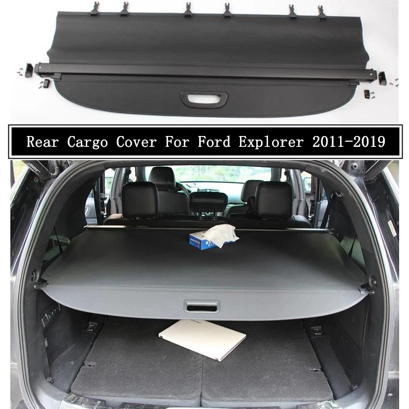 Rear Cargo Cover For Ford Explorer 2011-2019 Partition Curtain Screen Shade Trunk Security Shield Auto Accessories Black | Автомобили и