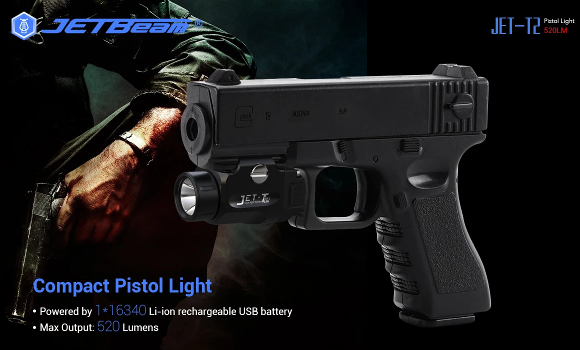 Bateria para Várias Lanterna com 16340 Jetbeam Original Lanterna Carga Usb Cree Xp-l 520 lm Mini Pistolas t2 Led 1 Jetbeam t2 original lanterna led carga usb