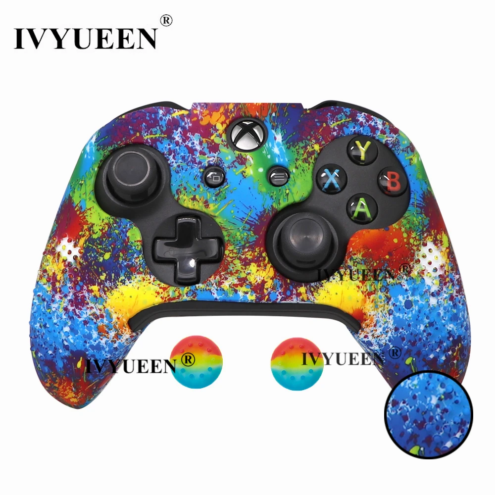 Art Splash IVYUEEN, 15 цветов, силиконовый чехол для microsoft Xbox One X S, тонкий контроллер, защитный чехол с аналоговой ручкой для большого пальца - Цвет: Art Splash