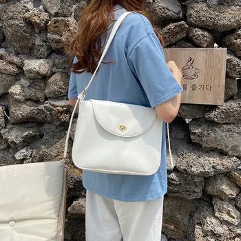 

Korean women Shoulder bags Large Capacity Soft PU Leather female Crossbody Bags 2020 new Messenger Bag Lady big Handbags white