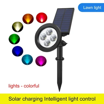 

Solar Lamp Seven Colours Can Changed for Garden Decoration 4 Led Energia Solar 180 Degree Solar Light Outdoor Waterproof Lamp