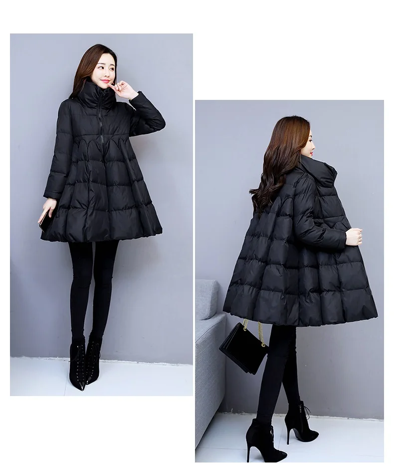 Winter Women Jacket Parka New Korean Zipper Cloak Down Cotton Jacket Long Outwear Fashion Warm Ladies Overcoat Padded Coat