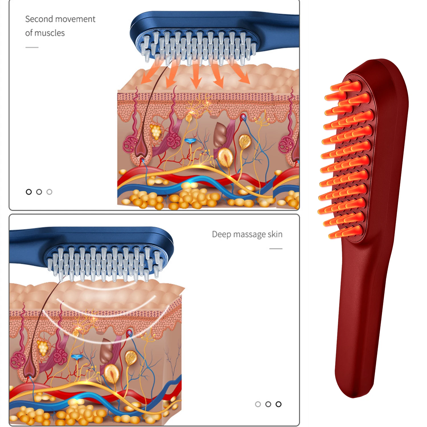 BALOOM Microcurrent Anti Hair Loss LED Light Therapy Hair Brush