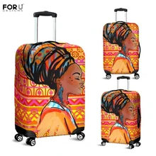 FORUDESIGNS Afrian Girl ацтекский узор багаж защитный водонепроницаемый чехол для 18-3" чемодан на колесиках эластичные дорожные дождевые чехлы