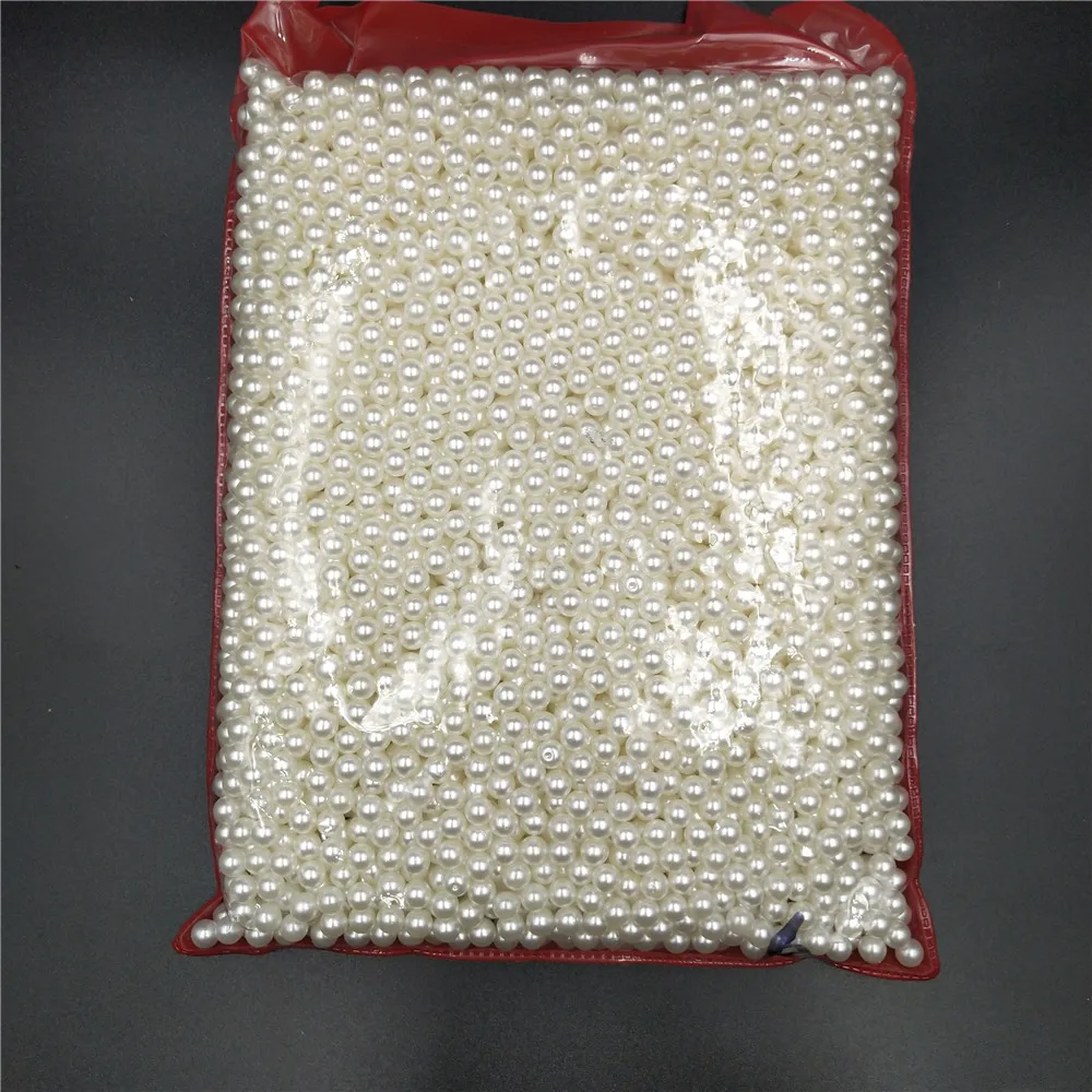 2-22mm No Hole Ivory Round Acrylic ABS Imitation Pearl Bead Charm Loose Beads for Jewelry Making Craft Necklace Earring Headwear