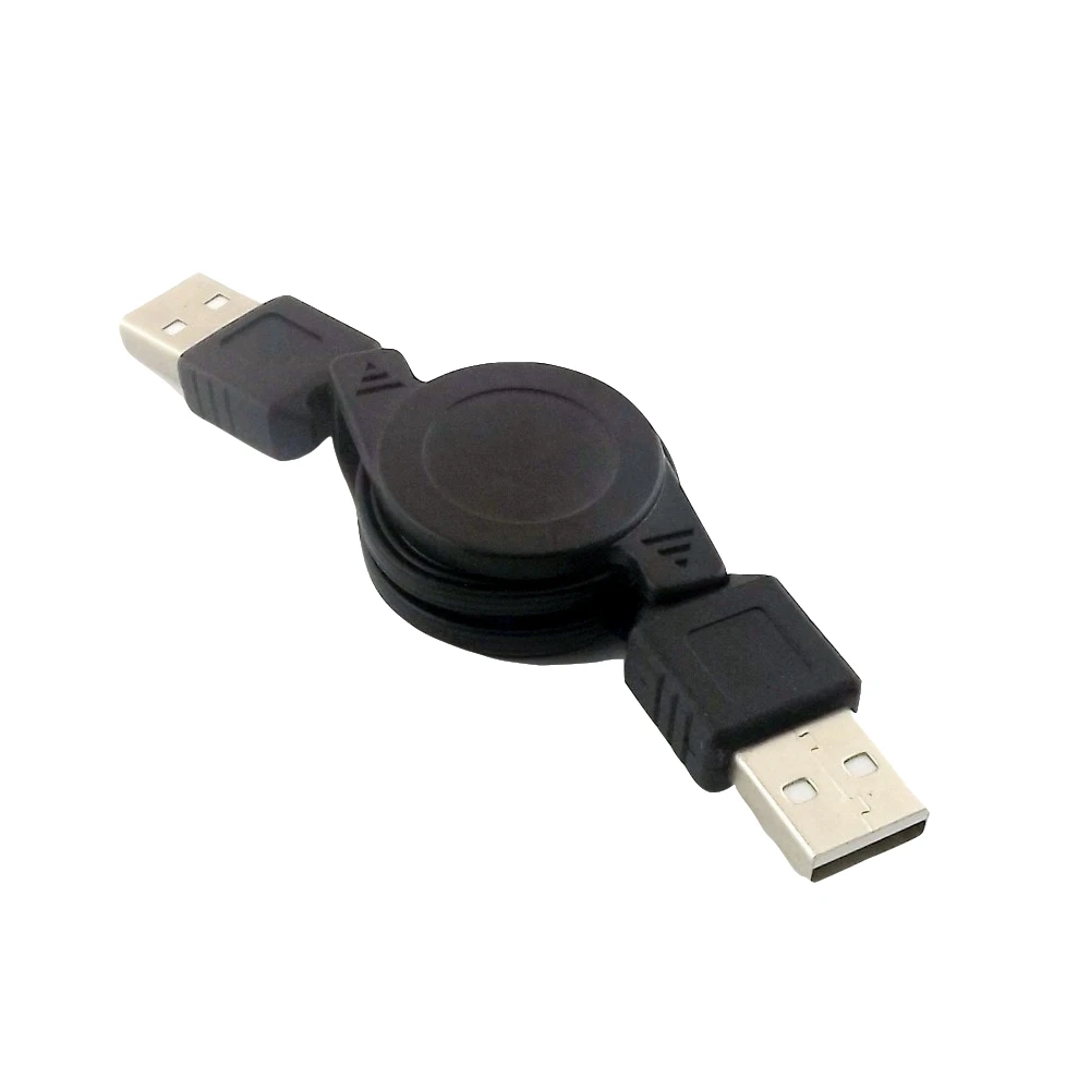 1x USB 2,0 A штекер USB 2,0 A штекер-штекер выдвижной разъем USB кабель черный