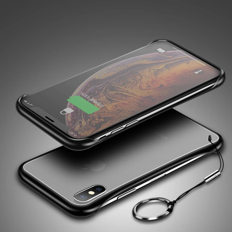 

UPaitou Frameless Transparent Case For OPPO Realme 3 2 Pro A1K C2 Reno Matte Hard Full Cover Case For Realme 3Pro With Ring Case
