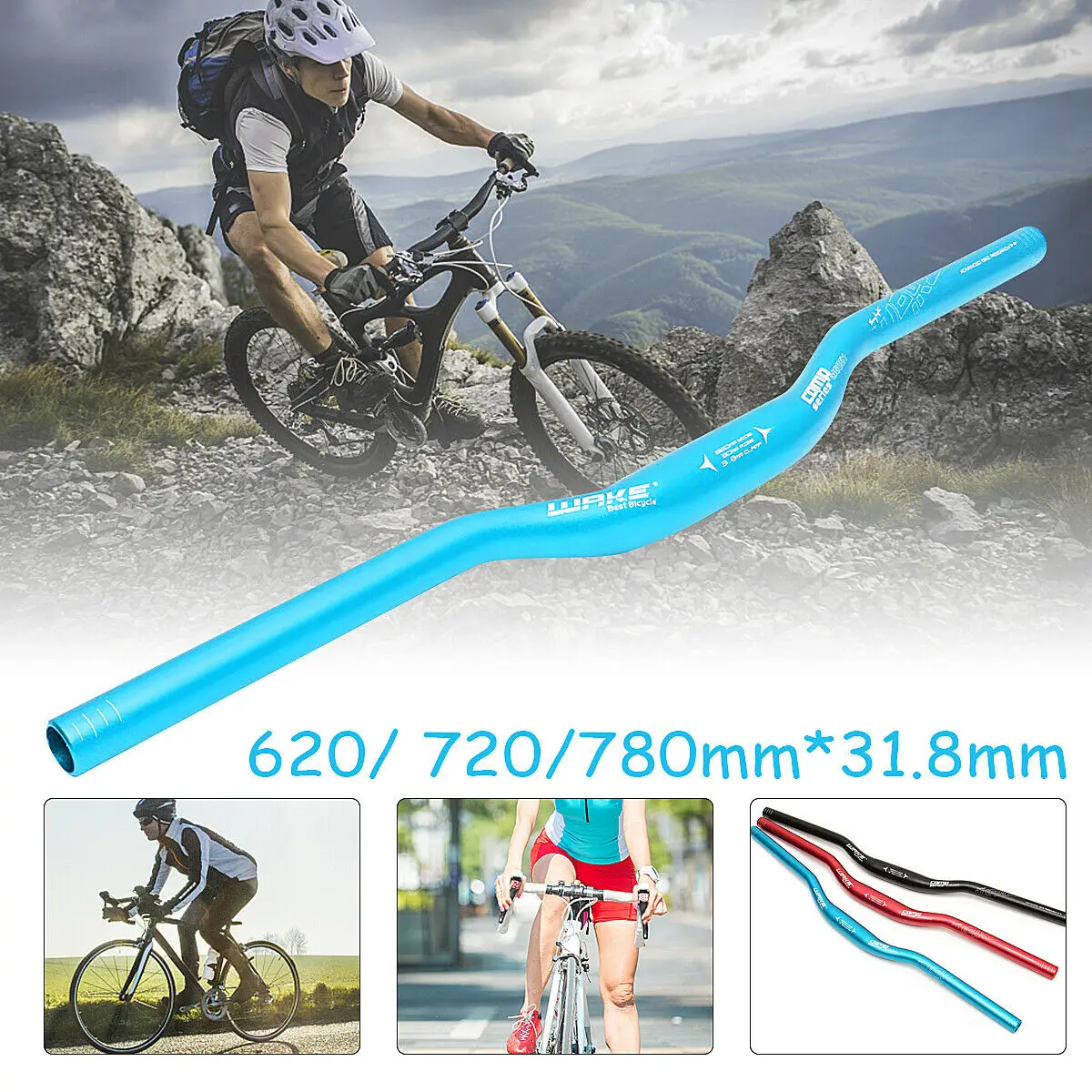 720 мм* 31,8 мм MTB велосипед алюминиевый сплав руль стояк изгиб Ручка Бар Пескоструйный анод 4 цвета для руля велосипеда