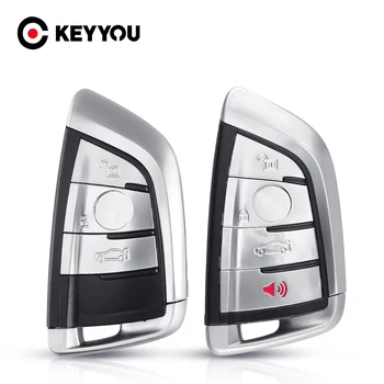 KEYYOU 3/4 Bottoni Per BMW 1 2 7 Serie X1 X5 X6 X5M X6M F Classe Inserto Chiave Lama di Ricambio auto Chiave Borsette Caso Della Copertura Fob