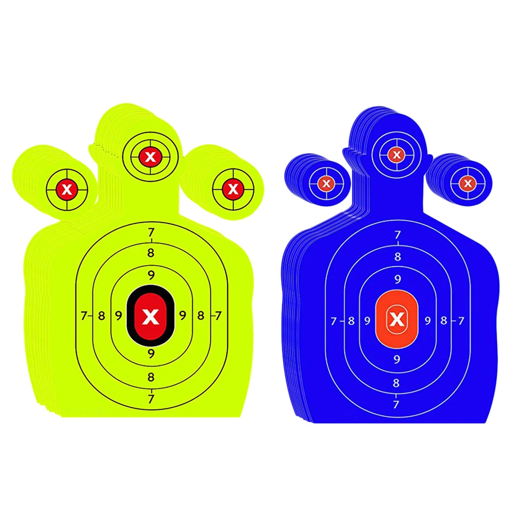 Set of 20 2 Color Human Shape Adhesive Fluorescent Target Sticker Easy Peel