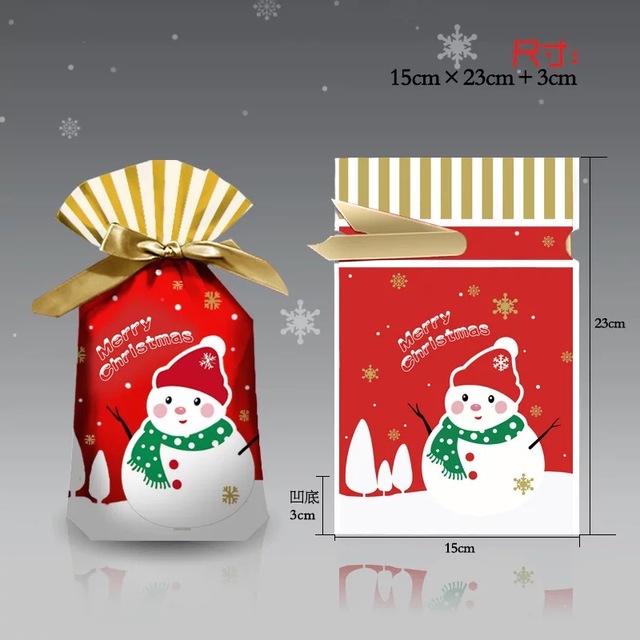 Christmas Gift Bag 2022 New Year Gift Box Candy Biscuit Bag Decoration Christmas Gift Bag Children Birthday Party Navidad