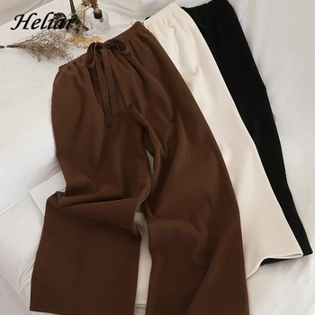 

Heliar Autumn Harem Pants Women French Style Elastic Waist With Drawstring Trousers For Women 2019 Winter Trouser With Pockets