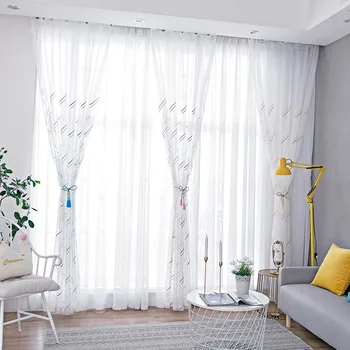 

Luxury Exquisite Embroidered Pearl Tulle Curtains Lace Sheer Curtains For Living Room Bedroom European Villa Home Decor