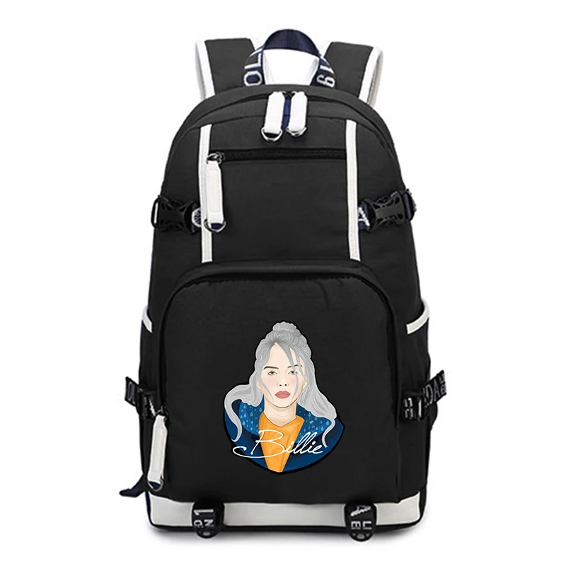11 Черный Рюкзак Mochila Masculina Billie Eilish, DJ Singers, большой емкости, женский рюкзак, 1-10, рюкзак, школьная сумка, мешок, Dos - Цвет: 11