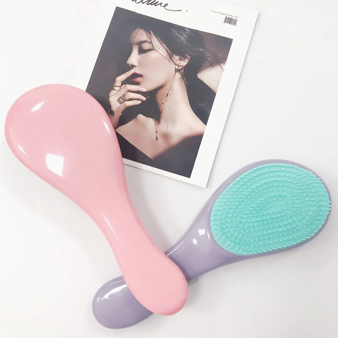 

1pcs Color Handle Comb Anti-static Massage Hair Brush Tangle Detangle Shower Massage Hairbrush Comb Salon Hair Styling Tool