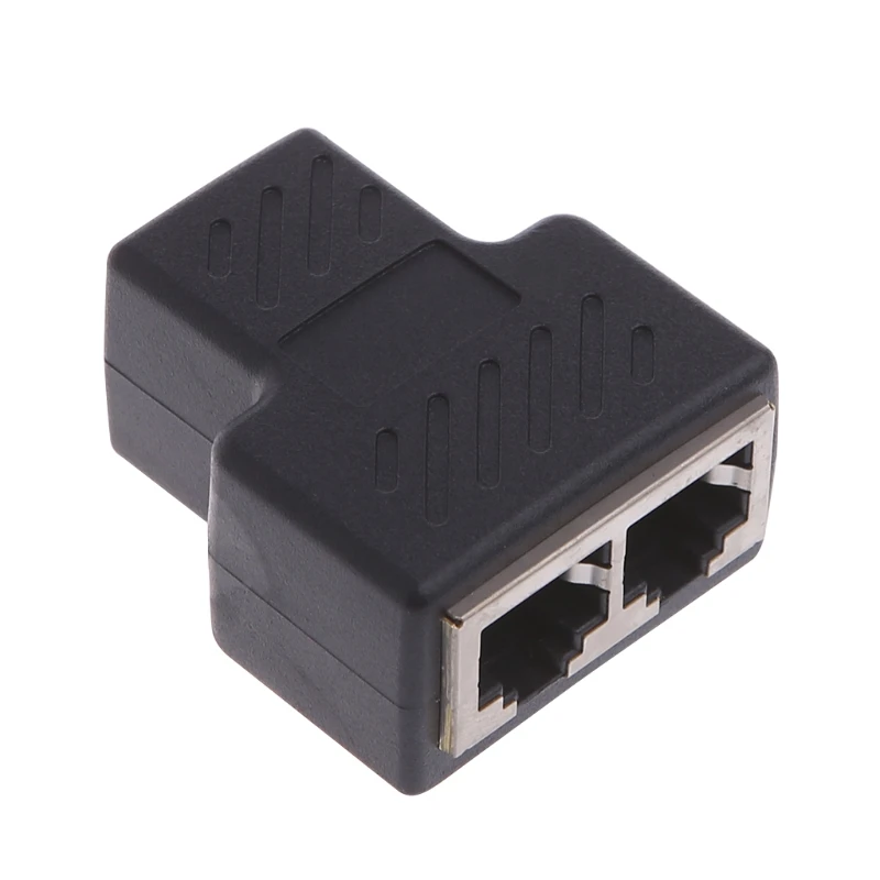 1 to 2 Ways LAN Ethernet Network Cable RJ45 Female Splitter Connector Adapter 5