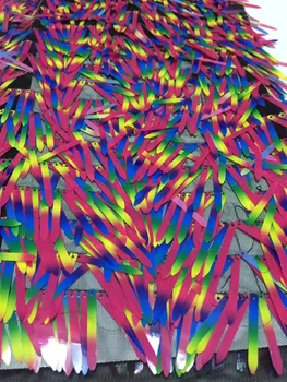 

High Quality African Tulle Lace Fabric 2020 Sequins Embroidery Fabric African Lace Fabric For Nigeian Party Dresses CD21032