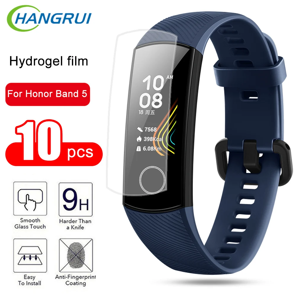10 шт. полное покрытие ультра тонкая прозрачная защитная пленка для huawei Honor Band 5 Гидрогелевая пленка защитная пленка для экрана Honor Band 5 4 пленка