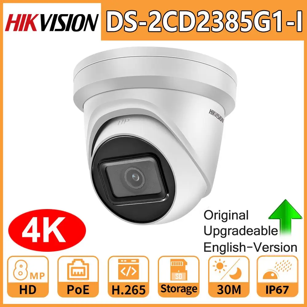 Hikvision Original DS-2CD2385G1-I 8MP IP Dome Security Camera H.265 HD CCTV POE WDR Camera Face Detect Powered by Darkfighter