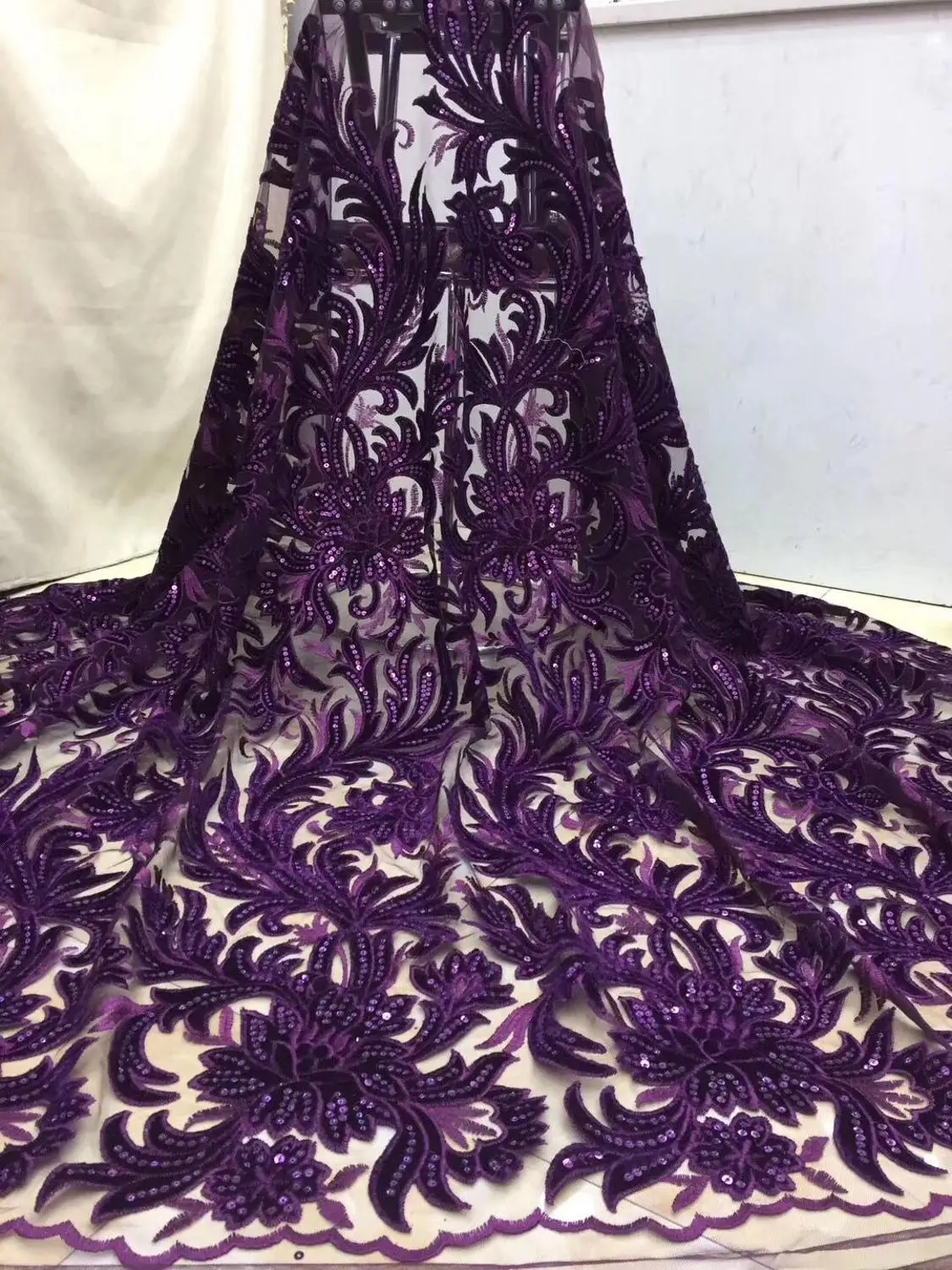 2020 Новое поступление кружевная ткань с блестками африканская нигерийская