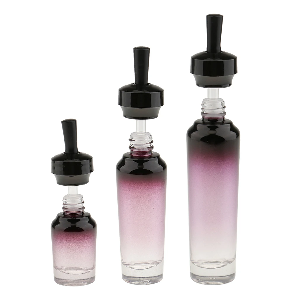 3pcs Glass Dropper Bottles Empty Refillable Glass Pipette Vials for Essential Oils Aromatherapy Makeup Travel Perfume 20/30/50m