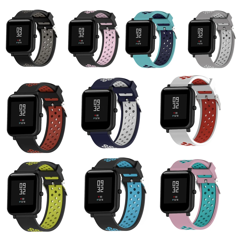 Ремешок силиконовый для Xiaomi Huami Amazfit Bip BIT PACE Lite Youth спортивный сменный Браслет с