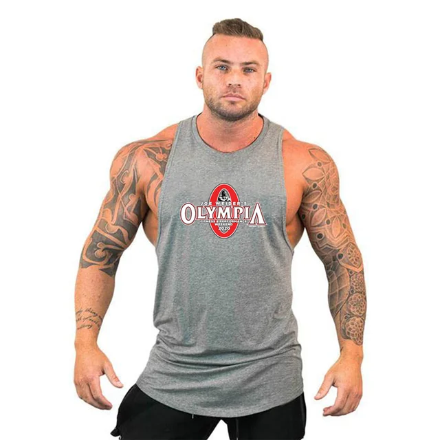 Mens Sports Gym Brand Workout Casual Tank Top Clothing Bodybuilding Fashion Vest Muscle Fitness Singlets Sleeveless Shirt 2