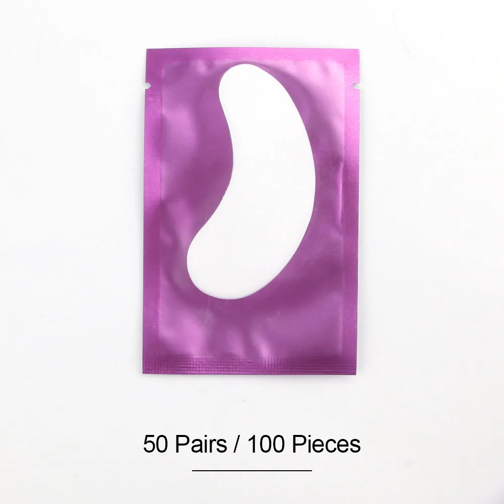 50/100/150/250 накладные ресницы накладки для наращивания подушечки для ресниц под глазами накладки без ворса наклейки для ресниц косметические обертки - Цвет: 50 pairs purple