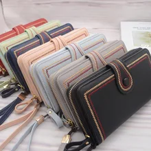 

Women Leather Wallet Women's Clutch Bag Hasp Wallet Zipper Long Purses Card Holder High Quality Bolsa Feminina