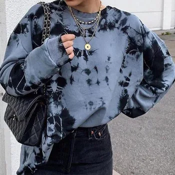 

Autumn Tie Dye Print O-neck Casual Women Sweatshirts Loose Long Sleeve Ladies Sweatshirt 2020 New Fashion Streetwear Female Tops