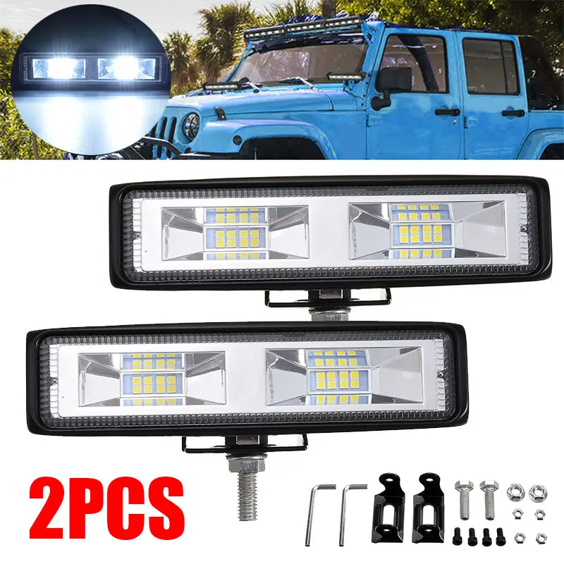 

2pcs 48W 9-32V 16LED Car Work Light Bar Spot Beam Driving Fog Lamp For SUV Off-Road Truck Car Fog Light LED Headlight