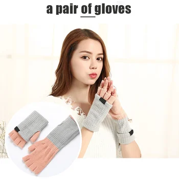 

Womens Fashion Half Finger Gloves Keep Warming Knitting Glove for Winter Ladies Comfortable XRQ88