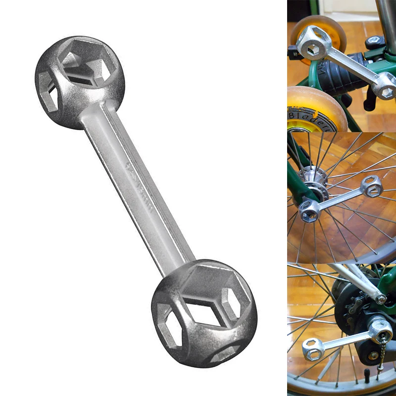 10 in 1 Portable Dog Bone Shape Bicycle Cycling Hexagon Wrench Repair O2K9