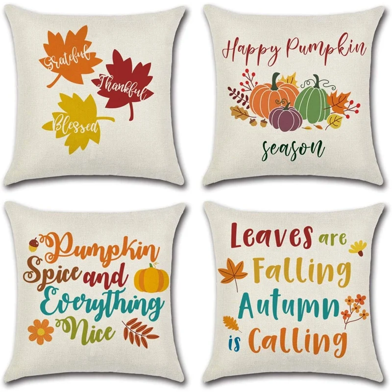 

Fall Decor for Home Fall Pillow Covers Farmhouse Throw Pillowcase Thanksgiving Decorations
