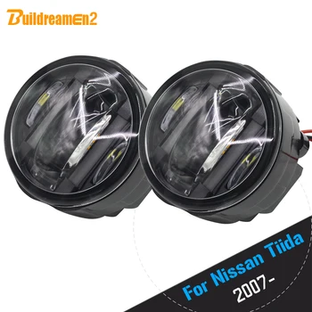 

Buildreamen2 2 X Car LED Front Fog Light Daytime Running Lamp DRL Styling For Nissan Tiida Hatchback Saloon 2007 Up