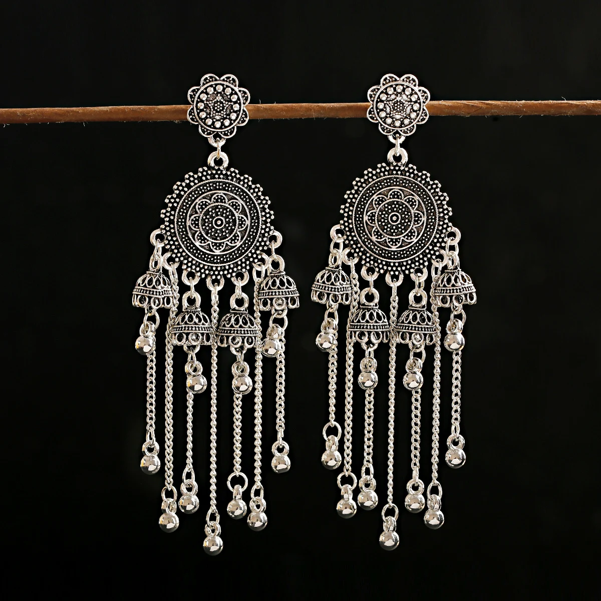 Chain Pendientes Earring And Hairpin Set Gypsy Tassel Earrings Jhumka Hair Stick For Hair Accessories Women Gift Vintage Jewelry