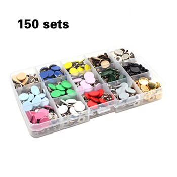 

150 Sets 12.5mm Metal Snap Button With Metal Buttons Rivet Clasp Snap Fastener Press Button Tool for DIY Sewing Leather Craft