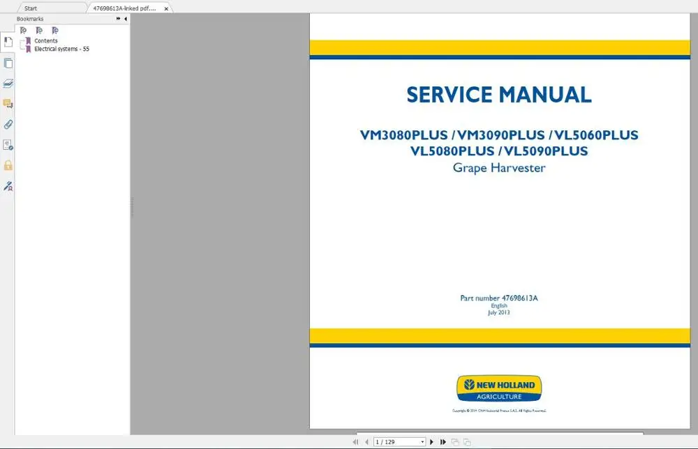 

New Holland NAFTA AGRICULTURE & NHCE Construction Equipment Service Manual 2019 Full 180Gb