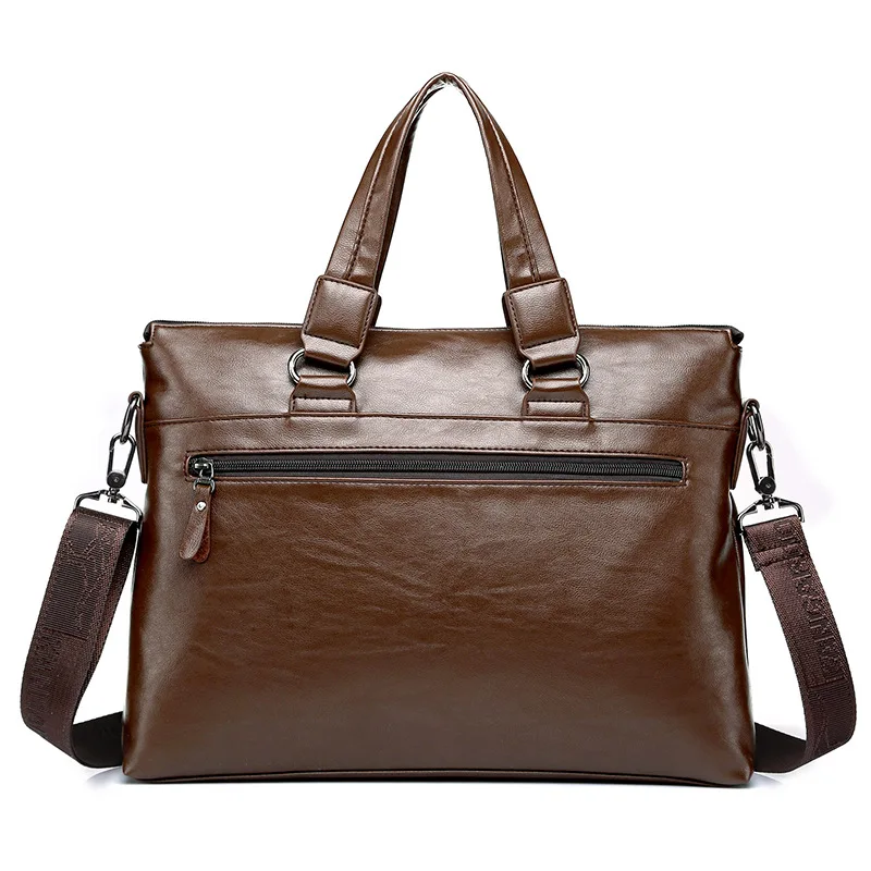 

Men's Bag Soft Leather Handbag English Fei Daishu Business Briefcase Shoulder Bag Large Capacity MEN'S Computer Bag Shoulder Bag