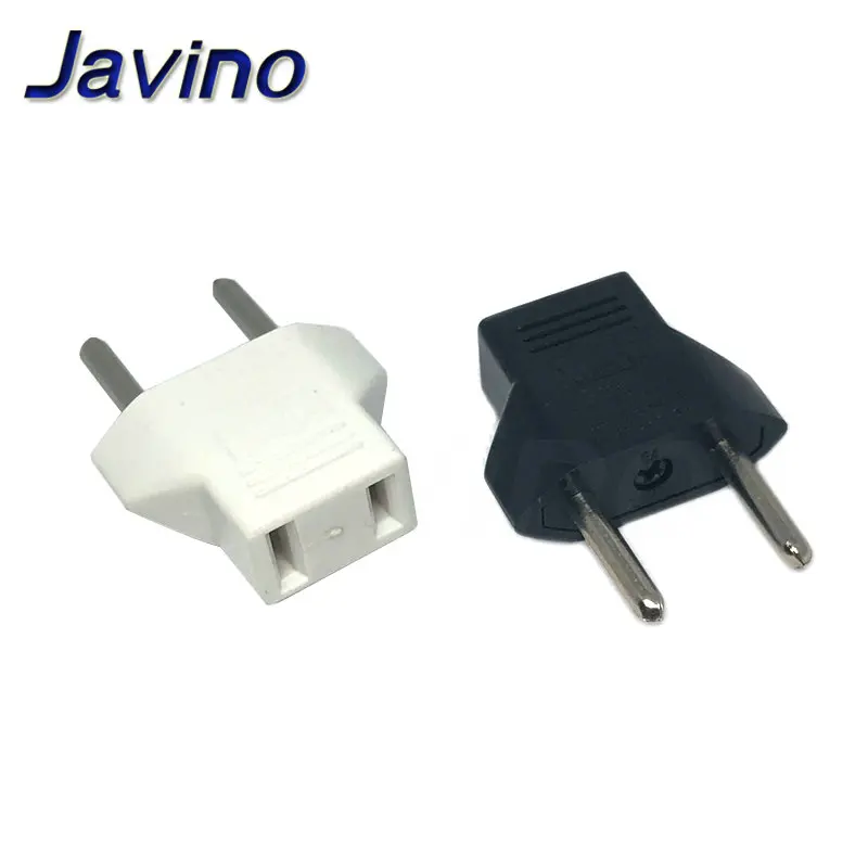 2 X Adaptador Conversor Enchufe Plano a Redondo Clavija EU USA Europa America