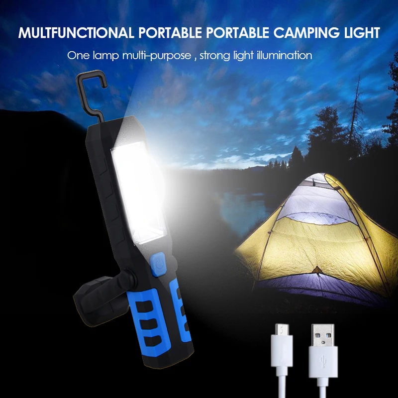 

LED Camping Lantern with Magnet Tent Light USB Charging Outdoor Emergency Power Light 3 Modes Flashlight