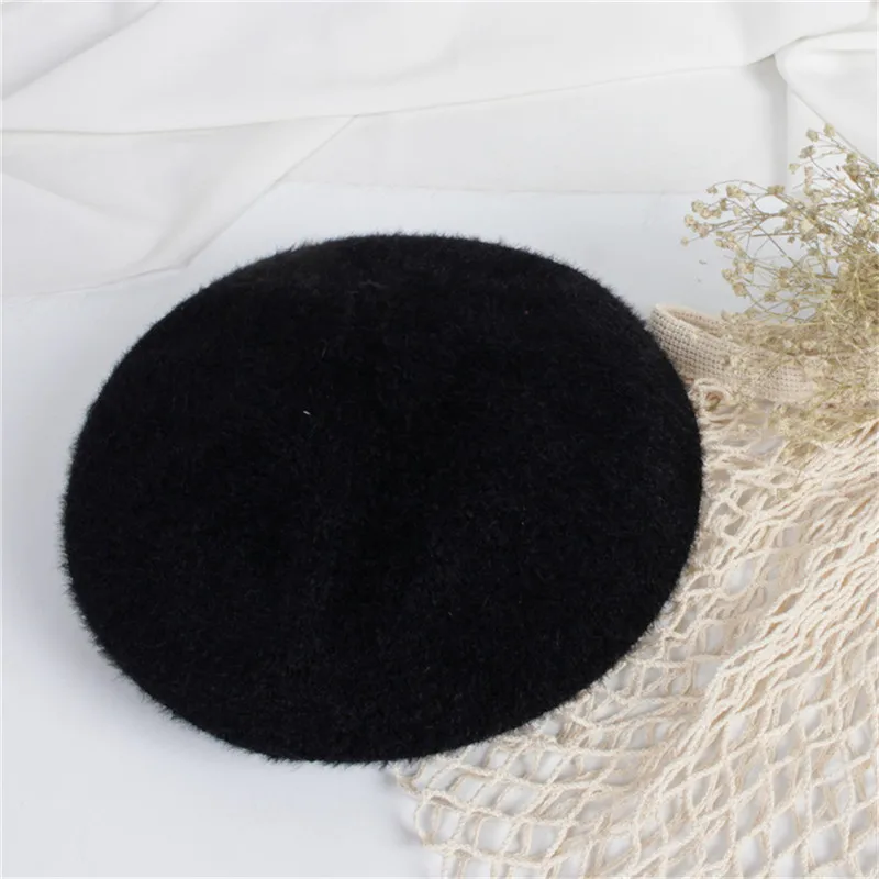 Черный Baby Kids Spring Autumn Winter Hats for Children Wool Berets Boys Girls New Fashion Cap Children's Painter Cap French Cap - Цвет: Черный