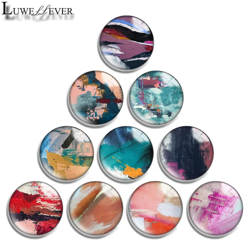 

12mm 14mm 16mm 20mm 25mm 30mm 675 Geometry Mix Round Glass Cabochon Jewelry Finding 18mm Snap Button Charm Bracelet